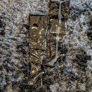 Black knee high boots